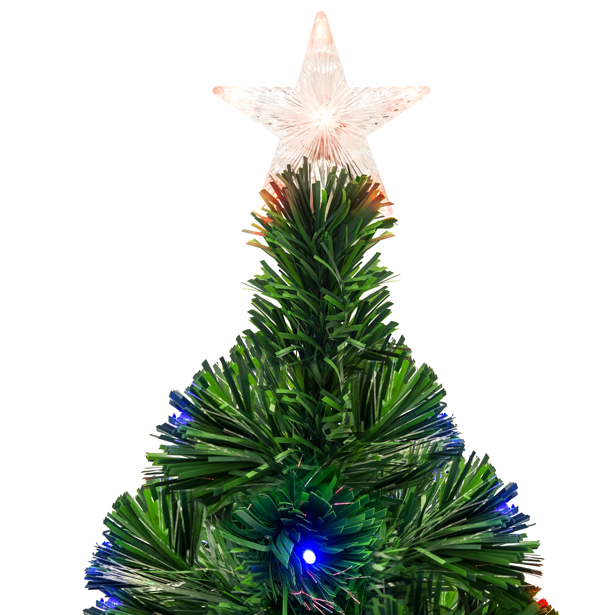 PreLit Fiber Optic 7' Green Artificial Christmas Tree with LED