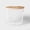 White, variant on Wire Storage Floor Bin Navy -  Round Iron & Wood Decorative Basket with Handles, Lidded, 19.25"x19.375"