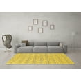 thumbnail image 3 of Ahgly Company Machine Washable Indoor Square Solid Yellow Modern Area Rugs, 3' Square, 3 of 4