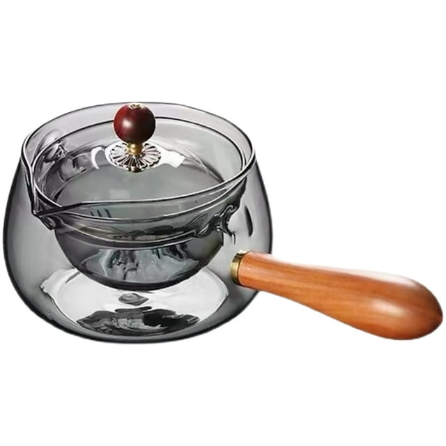 SHISUYAN Rotatory Teapot Long Handle Teapot Glass Filter Tea Kettle Portable Tea Ware