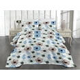 thumbnail image 2 of Ambesonne Floral Boho Quilted Coverlet 3 Pcs, Cottagecore Flowers, Queen Size, Mint Green Deep Sky Blue, 2 of 4