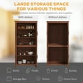 thumbnail image 3 of HOMCOM 64" 4-Door Kitchen Pantry, Freestanding Storage Cabinet with 3 Adjustable Shelves for Kitchen, Dining or Living Room, Brown, 3 of 7