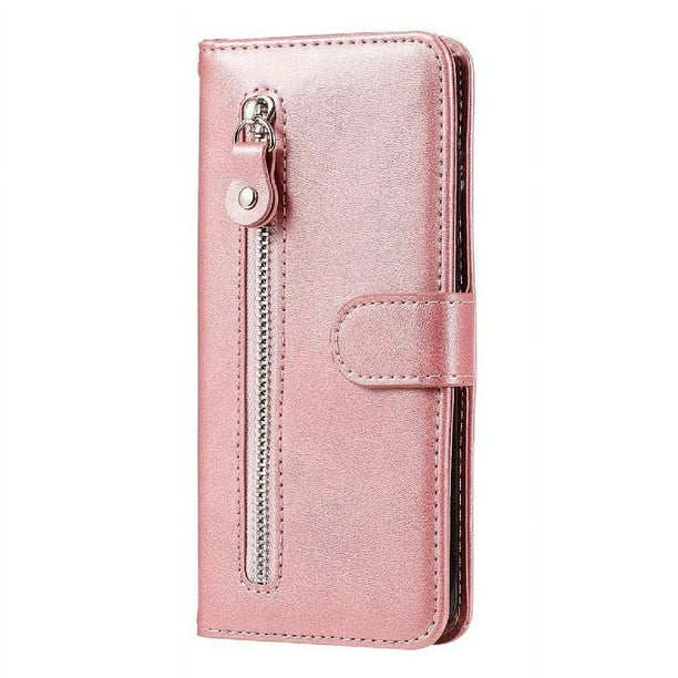 Estuche de Cuero PU con Cierre para Samsung Galaxy M52 5G , Funda Protectora con Billetera y Correa