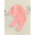 thumbnail image 4 of Biekopu Toddler’s 2Pcs Clothes Set Fashion Rainbow Letter Printed Long Sleeve Tops and Pockets Long Pants, 4 of 8