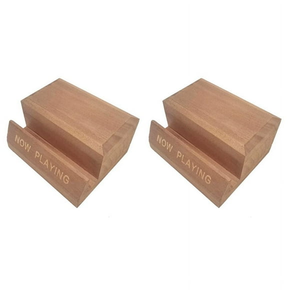 2X CD Record Stand Wood Vinyl Tabletop Holders LP Music Albums Display Album Deskop Rack