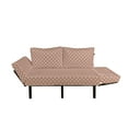 thumbnail image 2 of Orange Futon Couch, Curvy Ocean Waves Inspired Pattern Rounds Ovals Overlap Forms, Daybed with Metal Frame Upholstered Sofa for Living Dorm, Loveseat, Pale Yellow Pale Blue, by Ambesonne, 2 of 4