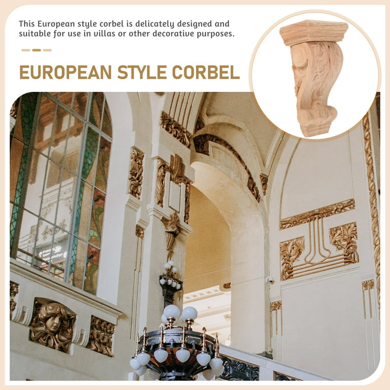 BESTonZON Wood Corbel - European Style Carved Wood Bracket For Wall & Ceiling Decor