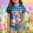 thumbnail image 2 of Staki Children's Easter Short-Sleeved Shirts Kids Girls Easter Shirts Bunny T-Shirt Short Sleeve Tops Easter Day Outfit Spring Clothes 1-9Y 10-13Y(Dark Blue,2-3 Years), 2 of 6