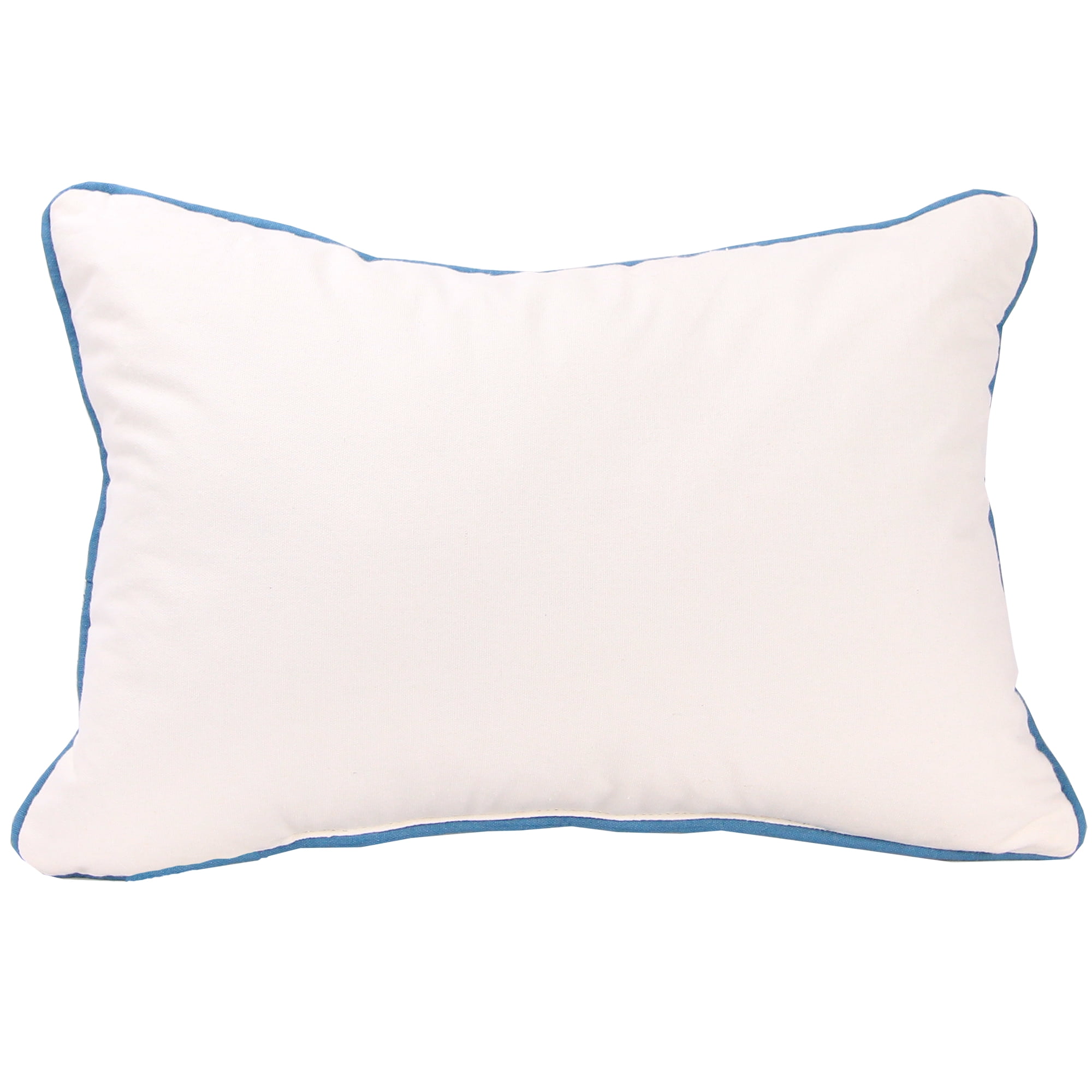 Jordan Manufacturing 20" x 14" Cream and Dark Aqua Swim Nautical Rectangular Reversible Decorative Lumbar Throw Pillow with Welt