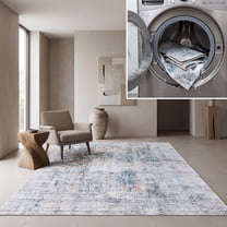 SAFAVIEH Santa Monica Alice Abstract Polyester Area Rug, Dark Green/Beige, 6' x 9'