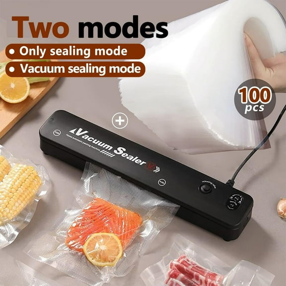 100 Bags Vacuum Sealer Machine – Automatic Food Sealer with Suction Power, One-Touch Operation, Dry/Moist Modes, for Freshness Preservation, Free Bags, Ideal New Year Gift
