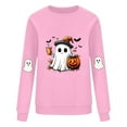 thumbnail image 4 of Ruimatai Women Adult Halloween Printed Long Sleeve T-Shirt Casual Loose Fit Round Neck Soft Polyester Top, 4 of 4