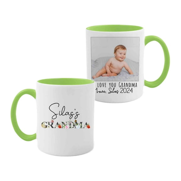 Customizaholic Personalized Gifts For Grandma, Custom Photo Mug, Grandma Coffee Mug, Grandma Mug, Flower Mug, Custom Coffee Mugs, Mothers Day Mug