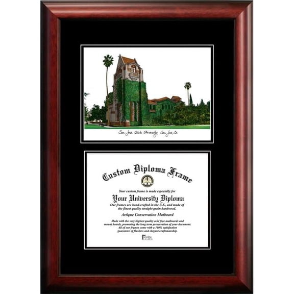 Campus Images CA929D-1185 8.5 x 11 in. San Jose University Diplomate Diploma Satin Mahogany Frame
