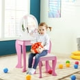 thumbnail image 4 of Costway Coiffeuse Table de Maquillage Chaise Ensemble en Bois avec Miroir Tiroir, 4 of 10