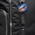 thumbnail image 6 of Milky Way Space Watercolor Design Stars Faux Leather Square Keychain, 6 of 7