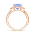 thumbnail image 2 of ANGARA Natural Cushion 2.15 ct Tanzanite Split Shank Ring with Rope Detailing in 14K Rose Gold for Women (Size-8mm) | December Birthstone, Anniversary, Jewelry Gift for Women | Natural Tanzanite Ring, 2 of 9