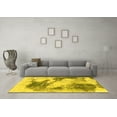 thumbnail image 3 of Ahgly Company Machine Washable Indoor Round Abstract Yellow Modern Area Rugs, 7' Round, 3 of 4