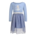 thumbnail image 1 of Vestido Disney Frozen Elsa de manga larga para niñas pequeñas, color morado, 1 of 8