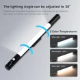 thumbnail image 7 of Wireless Induction Under-Cabinet Light, Cabinet Lighting in 3 Tone Modes, 270° Rotation and Dimmable, No Wiring Required USB-C Interface, LED Light for Office/Kitchen/Bedroom, Black, 7 of 7