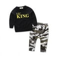thumbnail image 2 of Douhoow 1-6Y Little Boy 2PCS Outfit Set Letter Long Sleeve Tops Camouflage Long Pants, 2 of 8