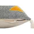 thumbnail image 4 of Laddha Home Designs Hand-Stitched Patchwork Cotton Throw Pillow Cover - 20" - Gray and Orange, 4 of 8