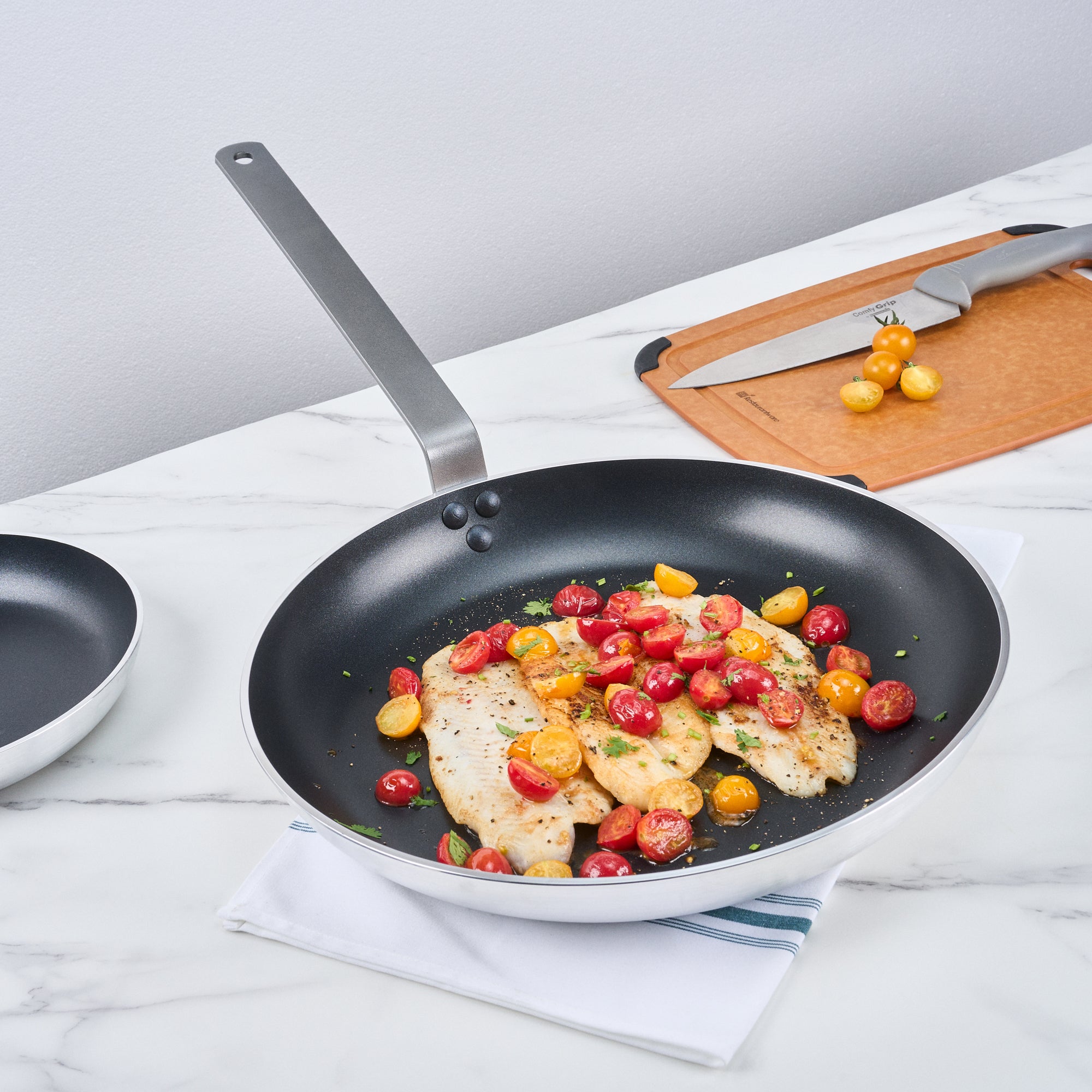 Met Lux Aluminum 16" Fry Pan - Non-Stick, Induction Ready, Heavy Duty - 1 count box