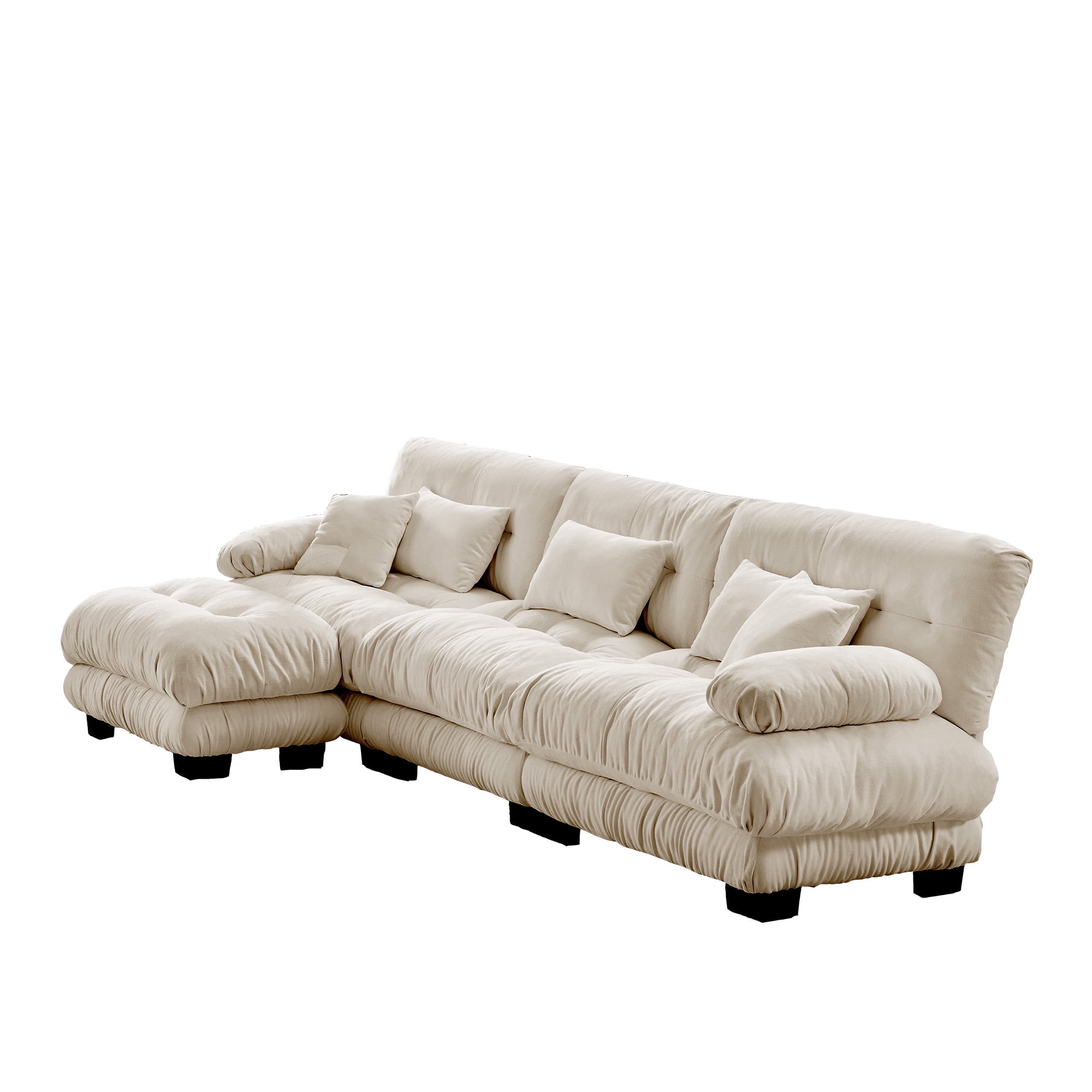 Gewnee Luxury ,Deep Seat Modular Sectional Sofa Couch with Convertible Ottoman,Oversized L Shaped Cloud Couch for Living Room