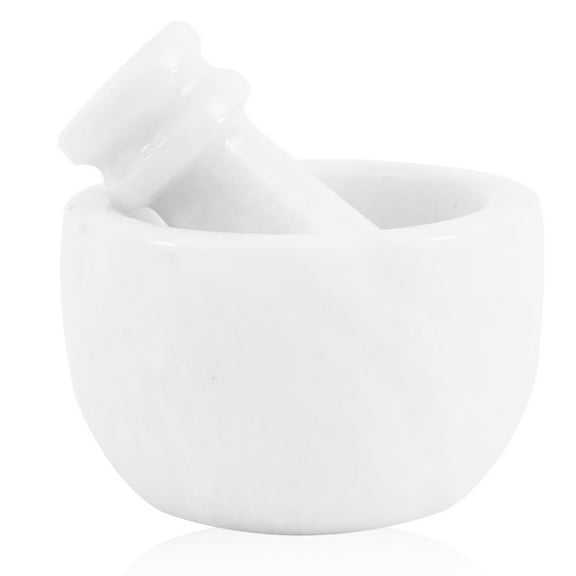 Elborse Marble Mortar and Pestle Set White 2.5" inches Handmade Garlic Crusher & Grinder Bowl, Mini Mortar and Pestle for Kitchen - Herb Grinder Spice Grinder
