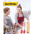 thumbnail image 7 of Pack of 2 Large Silicone Cooking Spoons,Non Stick Solid Basting Spoon,Heat-Resistant Kitchen Utensils for Mixing,Serving,Draining,Stirring (RED), 7 of 7