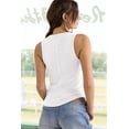 thumbnail image 4 of Womens Summer Casual V Neck Sleeveless Workout Tank Tops White M, 4 of 9