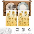 thumbnail image 6 of Sunflower Kitchen Towels Set of 2, Watercolor Yellow Flower Gradient Plant Soft Microfiber Dish Towels, Absorbent Quick-Dry Washable Dishcloths for Kitchen Cleaning, Drying Dishes, 18x28 Inches, 6 of 9