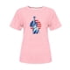 thumbnail image 4 of Tops Cortos para Mujeres Bandera de Moda Impresa Cuello Redondo, Camiseta de Manga 3/4 para Uso Diario, Casero Y Cómodo, 4 of 4