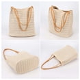 thumbnail image 2 of Gustave Women's Straw Woven Beach Bag Large Capacity Boho Shoulder Tote Bag Summer Bucket Handbag Purses for Casual, Travel, Shopping (Light Beige), 2 of 9