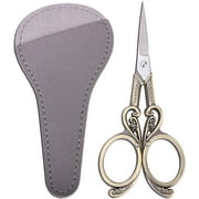 HITOPTY Small Precise Detail Scissors – 4.5in Stainless Steel Pointed Tip Embroidery Shears, Sharp Vintage Thread