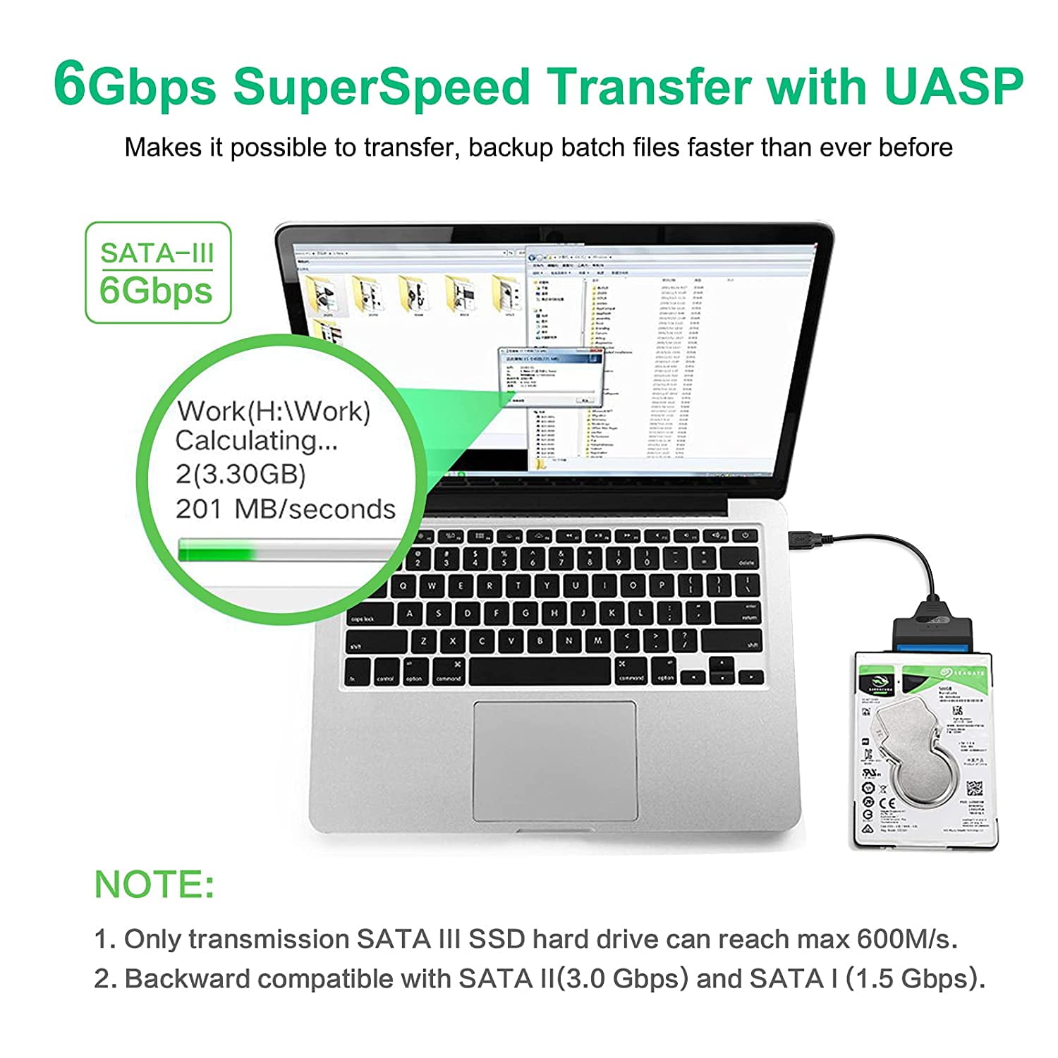 USB 3.0 to SATA III Hard Drive Adapter Cable 2.5 SSD UASP SATA HDD to USB  3.0 – Tacos Y Mas