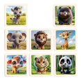 thumbnail image 1 of Rompecabezas de madera de 8 piezas para bebés, juguetes educativos interactivos con formas animales del bosque, 1 of 9