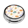 thumbnail image 2 of ZICANCN Round Pill Box Organizer with 3 Compartment, Colorful Easter Festival Bunny Portable Travel Pill Cases for Pocket or Purse, 2 of 6