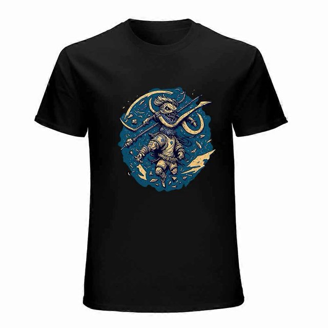 Strange Coward T-shirt Armored Soldier Illustration T-shirt Casual tees For man