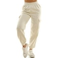 thumbnail image 6 of Derek Heart Woman's High Rise Fleece Jogger Pants, Oatmeal Heather, Small, 6 of 7