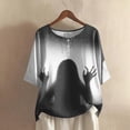 thumbnail image 2 of Godom Halloween Oversized T Shirts for Women Fall Tops Ghost Graphic Tees Outfits, 2 of 7