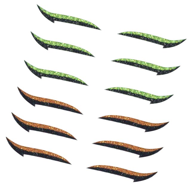 Seitruly Eyeliner Sticker reutilizable doble párpado brillo línea tira maquillaje de ojos para fiesta Cosplay club nocturno, verde naranja Type3 NO3 Seitruly CE000889-04B