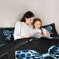 thumbnail image 5 of Castle Fairy Cheetah Print Bowtie Full Size Comforter Sets,Black Blue Bedding Sets, 5 of 8