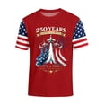 thumbnail image 2 of Zimjoy 250 Anniversary Men's Shirts USA Flag Spliced Short Sleeve 4th of July Tshirts Crew Neck Patriotic Independence Day Tshirt, Red L, 2 of 5