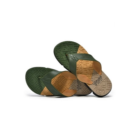 

Crocowalk Mens Flip Flops Beach Sandal Summer Thong Sandals Men s Casual Shoes Pool Anti-slip Slip On Green 8.5