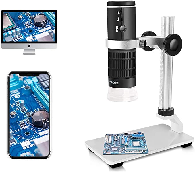Wireless HD Inspection WiFi 1000X Magnification Digital Microscope 2MP for Mac Smartphone with Stand