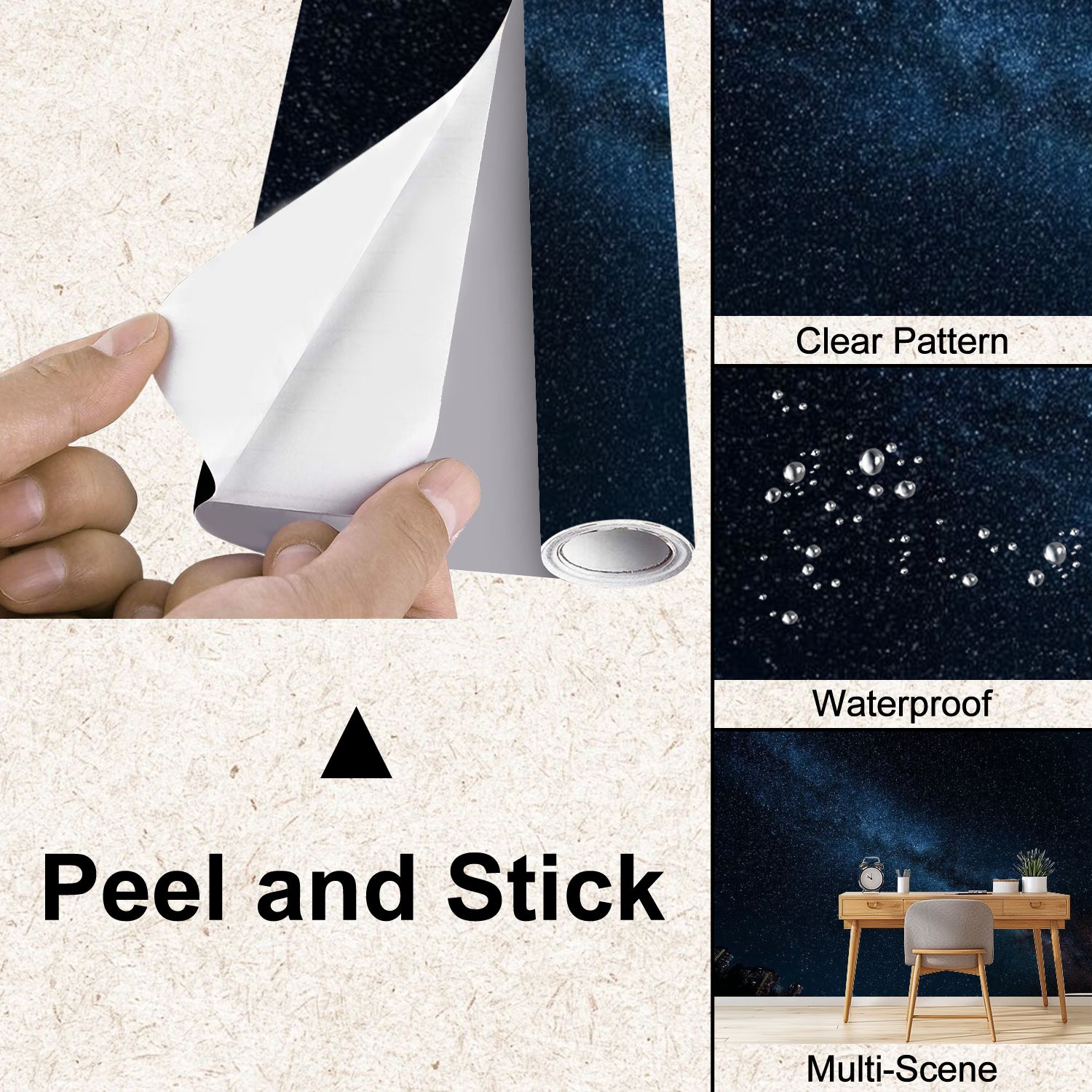 Peel and Stick Wallpaper Milky Way Modern Art Wall Mural Decor Self Adhesive and Removable 100in x 144in