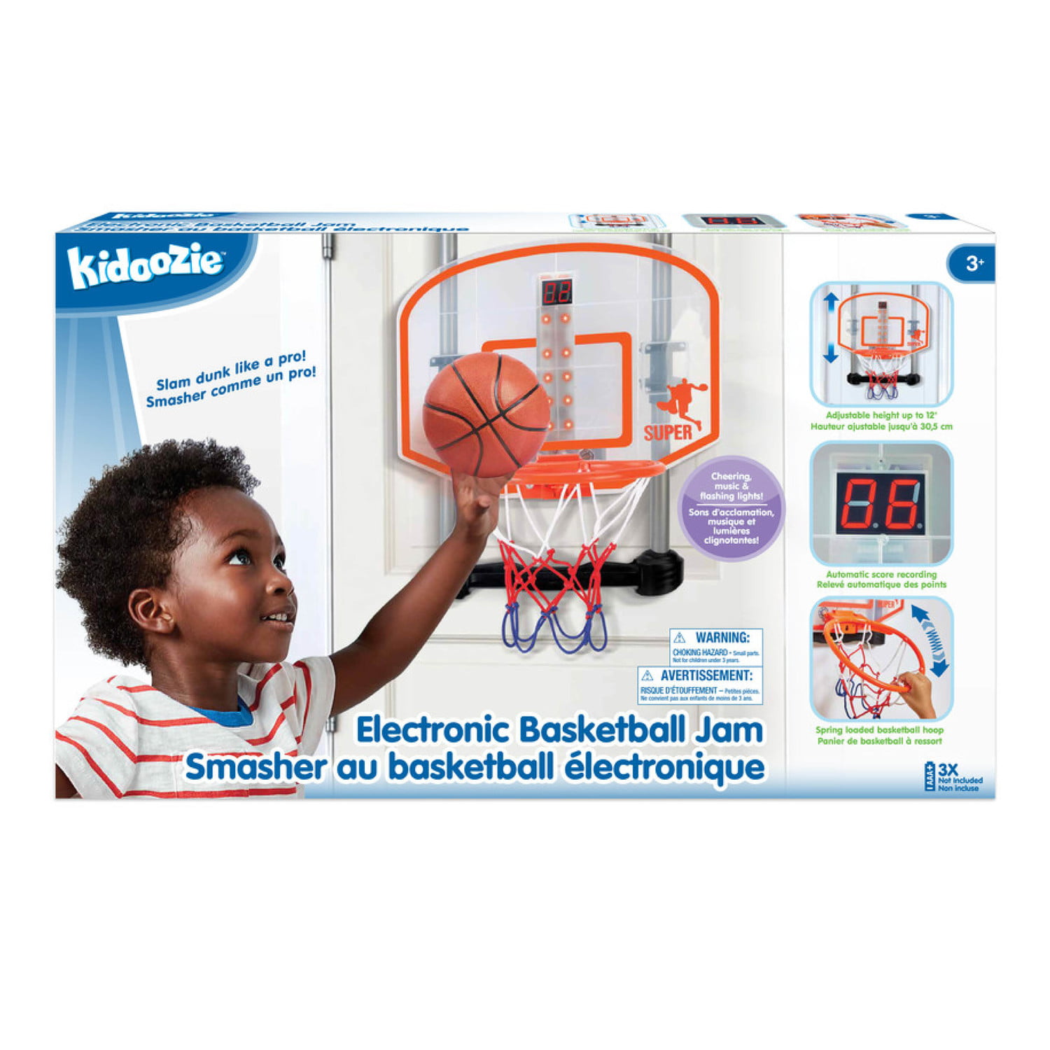 Kidoozie Electronic Basketball Jam, Sport Activity, Light-up Scoreboard and  Slam Dunks! For Children 3+ 