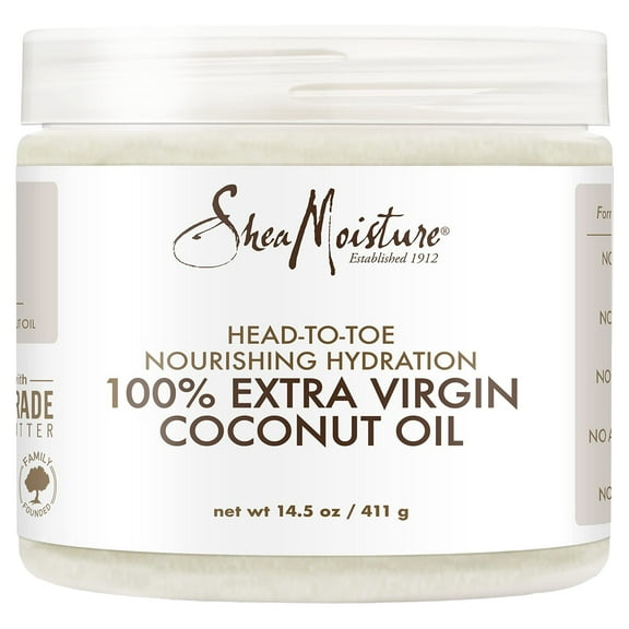 SheaMoisture Body Moisturizer For Dry Skin 100% Extra Virgin Coconut Oil Nourishing Hydration Soften And Restore Skin And Hair 14.5 oz