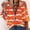 Orange, variant on Babysbule Womens Tops Plus Size Shirts Women Summer Shirt Cold Shoulder Pullover Blouse Half Sleeve Zipper Printed Tops On Outfit